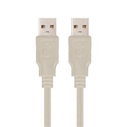 Cable USB 2.0 Nanocable 10.01.0303/ USB Macho - USB Macho/ 2m/ Beige