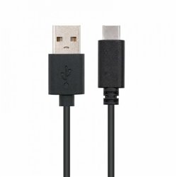 Cable USB 2.0 Nanocable 10.01.2102/ USB Tipo-C Macho - USB Macho/ 2m/ Negro