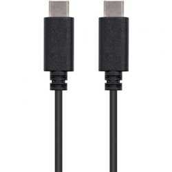 Cable USB 2.0 Tipo-C Nanocable 10.01.2302/ USB Tipo-C Macho - USB Tipo-C Macho/ 2m/ Negro