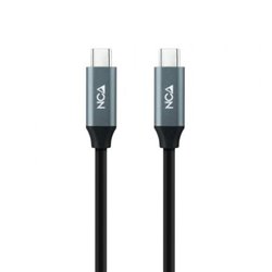 Cable USB 3.2 Nanocable 10.01.4302/ USB Tipo-C Macho - USB Tipo-C Macho/ 2m/ Gris y Negro