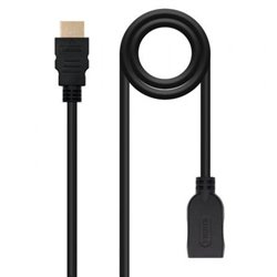 Cable Alargador HDMI Nanocable 10.15.1013/ HDMI Macho - HDMI Hembra/ 3m/ Negro