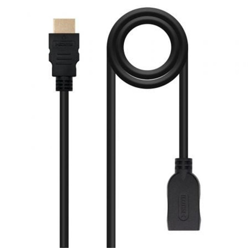 Cable Alargador HDMI Nanocable 10.15.1013/ HDMI Macho - HDMI Hembra/ 3m/ Negro