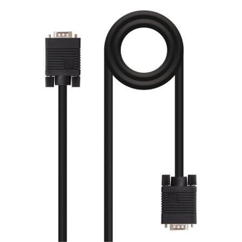 Cable SVGA Nanocable 10.15.1305/ VGA Macho - VGA Macho/ 5m/ Negro