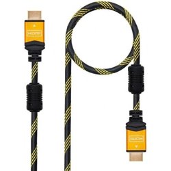 Cable HDMI 2.0 4K Nanocable 10.15.1602/ HDMI Macho - HDMI Macho/ 1.5m/ Negro/ Naranja