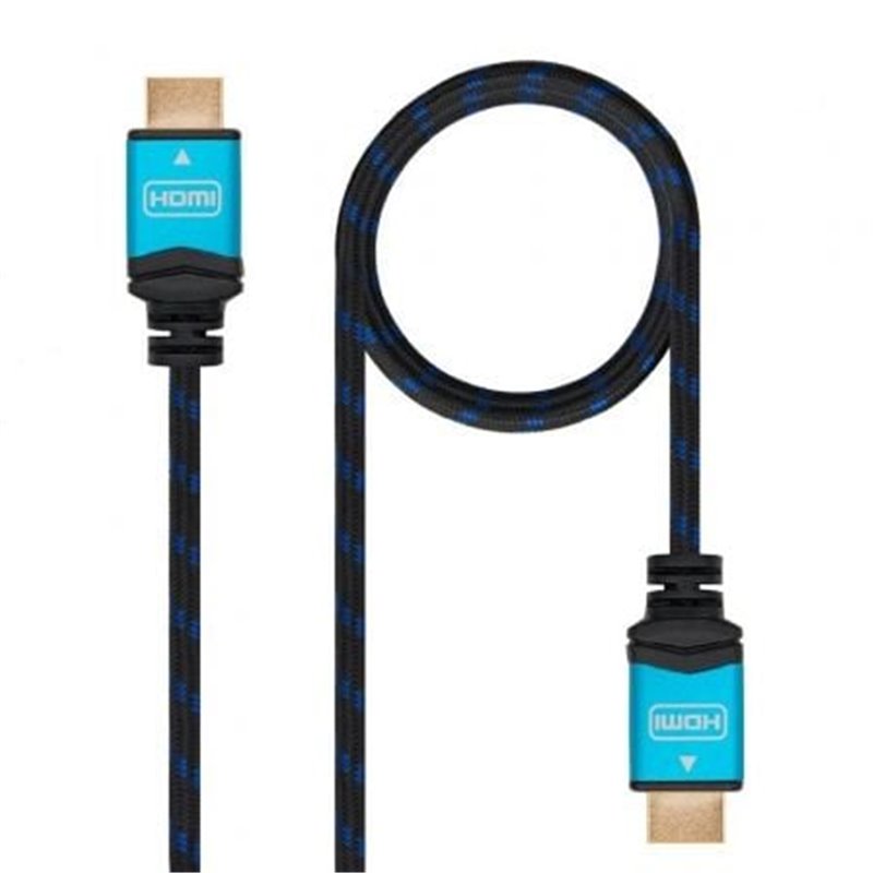 Cable HDMI 2.0 4K Nanocable 10.15.3702/ HDMI Macho - HDMI Macho/ 2m/ Negro/ Azul