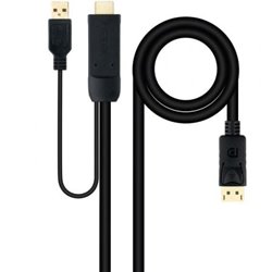 Cable Conversor Nanocable 10.15.4352/ HDMI Macho - DisplayPort Macho/ 1.8m/ Negro