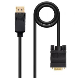 Cable Conversor Nanocable 10.15.4402/ DisplayPort Macho - VGA Macho/ 2m/ Negro