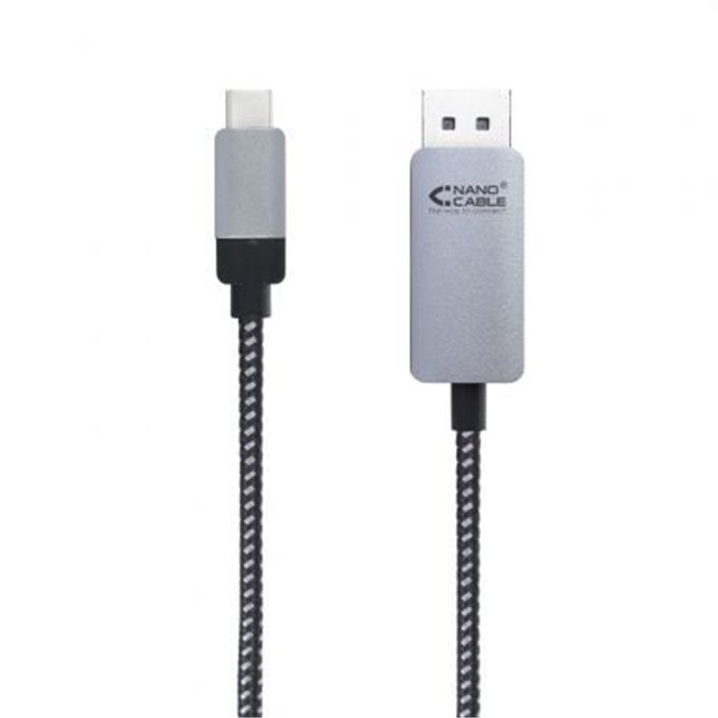 Cable Conversor Nanocable 10.15.5002/ USB Tipo-C Macho - Displayport Macho/ 1.8m/ Negro