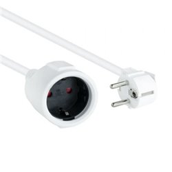 Cable Alargador de Corriente Nanocable 10.22.0602-W/ Schuko Hembra - Schuko Macho/ 2m/ Blanco