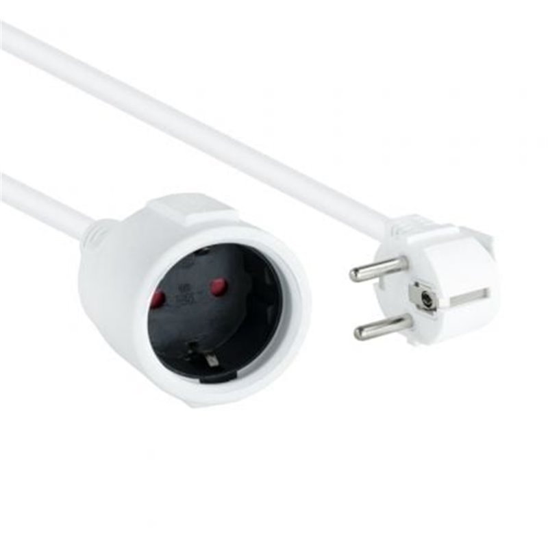 Cable Alargador de Corriente Nanocable 10.22.0605-W/ Schuko Hembra - Schuko Macho/ 5m/ Blanco