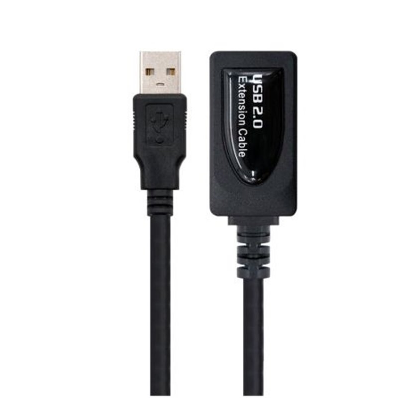 Cable Alargador USB 2.0 Nanocable 10.01.0211/ USB Macho - USB Hembra/ 5m/ Negro