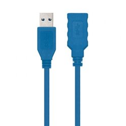 Cable Alargador USB 3.0 Nanocable 10.01.0901/ USB Macho - USB Hembra/ 1m/ Azul