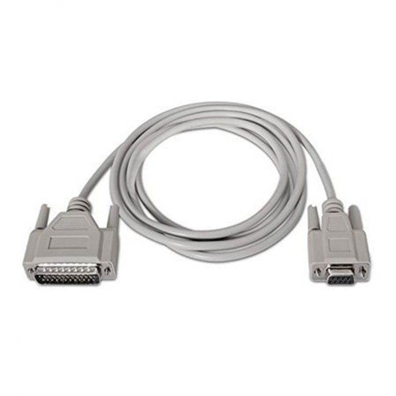 Cable Serie NULL Modem Nanocable 10.14.0802/ DB9 Hembra - DB25 Macho/ 1.8m/ Beige