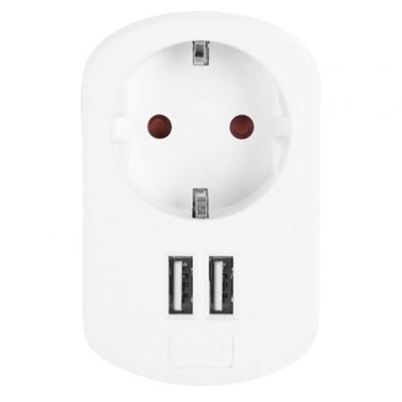 Enchufe Orbegozo EN 1200/ 1 Toma Schuko/ 2 Tomas USB