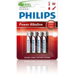 Pack de 4 Pilas AAA Philips LR03P4B/10/ 1.5V/ Alcalinas