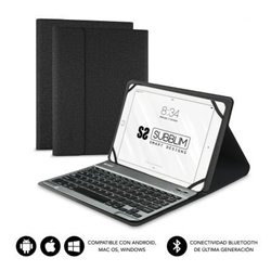 Funda con Teclado Subblim Keytab Pro Bluetooth para Tablets de 10.1"-10.8"/ Negra