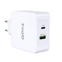 Cargador de Pared TooQ TQWC-2SC03WT/ 1xUSB Tipo-C/ 1xUSB/ 48W