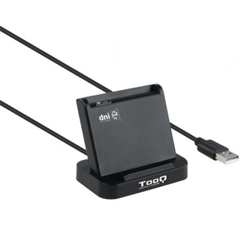 Lector de DNI TooQ TQR-220B/ USB 2.0/ Negro