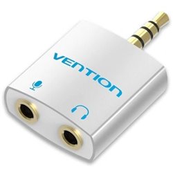 Adaptador Audio Vention BDBW0/ Jack 3.5 Macho - 2x Jack 3.5 Hembra/ Blanco