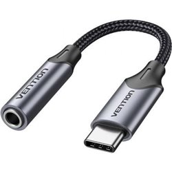 Adaptador Audio Vention BGMHA/ Jack 3.5 Hembra - USB Tipo-C Macho/ 10cm/ Gris