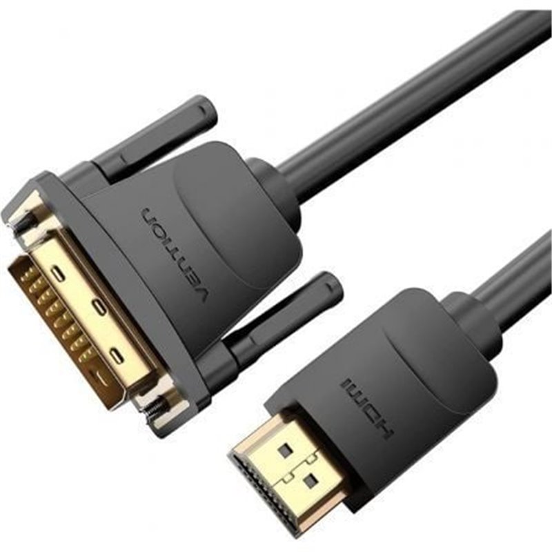 Cable Conversor Vention ABFBH/ DVI Macho - HDMI Macho/ 2m/ Negro