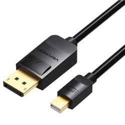 Cable Conversor Vention HAABG/ Mini DisplayPort Macho - DisplayPort Macho/ 1.5m/ Negro