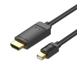 Cable Conversor Vention HAHBH/ Mini Displayport Macho - HDMI Macho/ 2m/ Negro