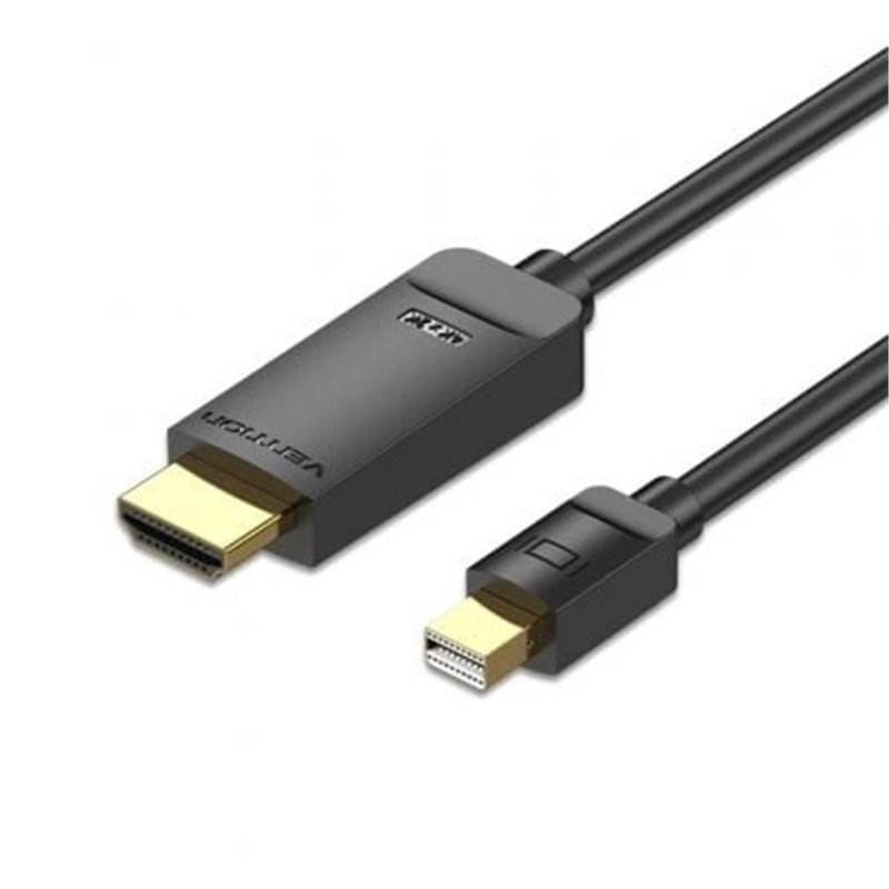 Cable Conversor Vention HAHBH/ Mini Displayport Macho - HDMI Macho/ 2m/ Negro