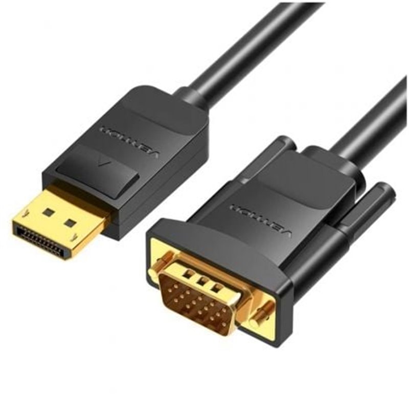 Cable Conversor Vention HBLBG/ Displayport Macho - VGA Macho/ 1.5m/ Negro