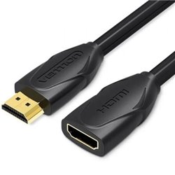 Cable Alargador HDMI Vention VAA-B06-B200/ HDMI Macho - HDMI Hembra/ 2m/ Negro