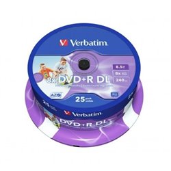 DVD+R Doble Capa Verbatim 8X/ Tarrina-25uds