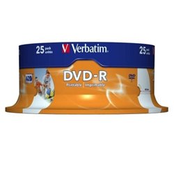 DVD-R Verbatim Imprimible 16X/ Tarrina-25uds