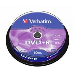 DVD+R Verbatim Advanced AZO 16X/ Tarrina-10uds