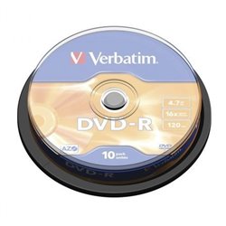 DVD-R Verbatim Advanced AZO 16X/ Tarrina-10uds