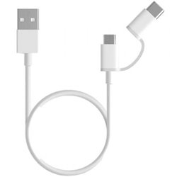 Cable USB 2.0 Xiaomi Mi 2-in-1 USB Cable SJV4082TY USB Macho - Micro USB Macho/ USB Tipo-C Macho/ 1m/ Blanco