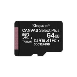 Tarjeta de Memoria Kingston CANVAS Select Plus 64GB microSD XC/ Clase 10/ 100MBs