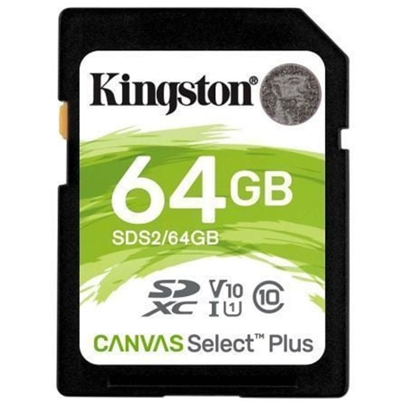 Tarjeta de Memoria Kingston CANVAS Select Plus 64GB SD XC/ Clase 10/ 100MBs