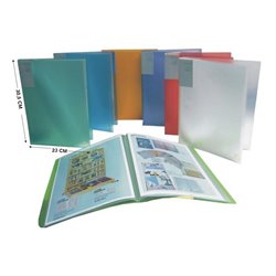 CARPETA CON FUNDAS A4 TRANSPARENTE COLOR SURT.