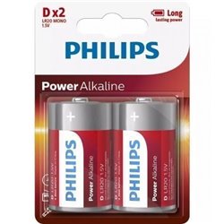 Pack de 2 Pilas D Philips LR20P2B/10/ 1.5V/ Alcalinas