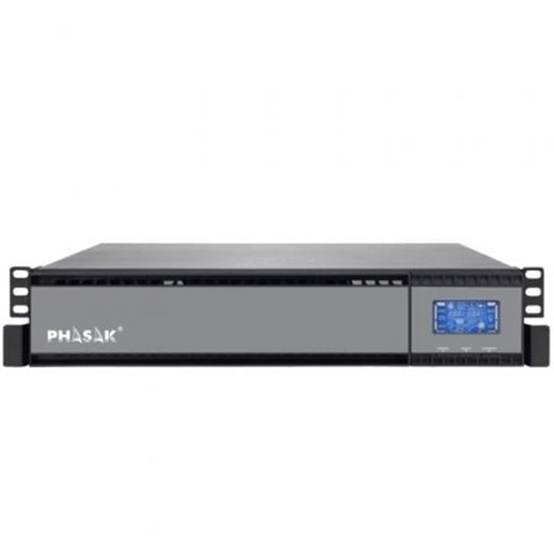 SAI Online Phasak Rack 19" 2000 VA Online LCD/ 2000VA-1800W/ 4 Salidas/ Formato Rack