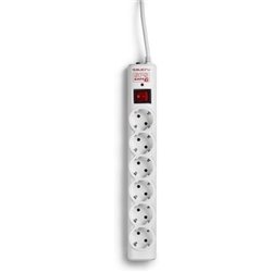 Regleta con interruptor Salicru SAFE 6/ 6 Tomas de corriente/ Cable 1.5m/ Blanca