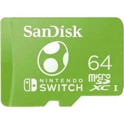 Tarjeta de Memoria SanDisk Nintendo Switch 64GB microSD XC UHS-I/ Clase 10/ 100MBs