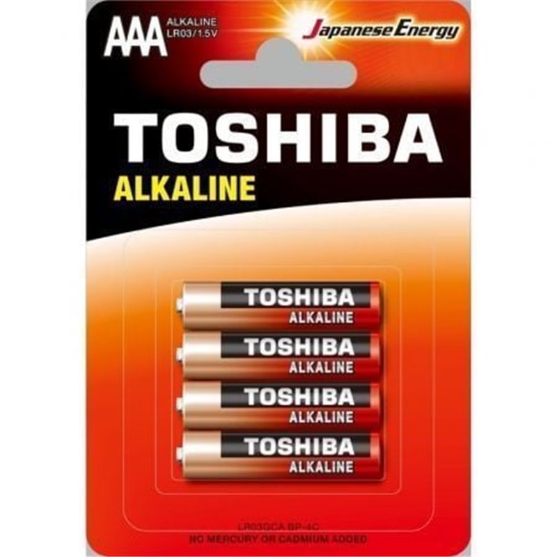 Pack de 4 Pilas AAA Toshiba Alkaline LR03/ 1.5V/ Alcalinas