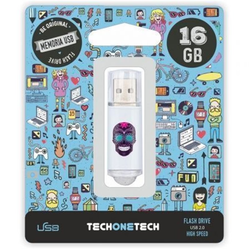 Pendrive 16GB Tech One Tech Calavera Maya USB 2.0