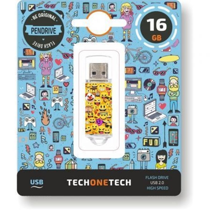 Pendrive 16GB Tech One Tech Emojis USB 2.0