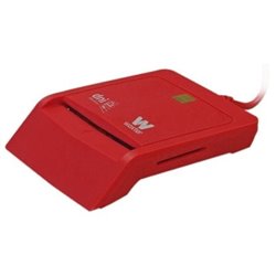 Lector de DNI y Tarjetas Woxter Combo PE26-148/ Rojo/ USB 2.0