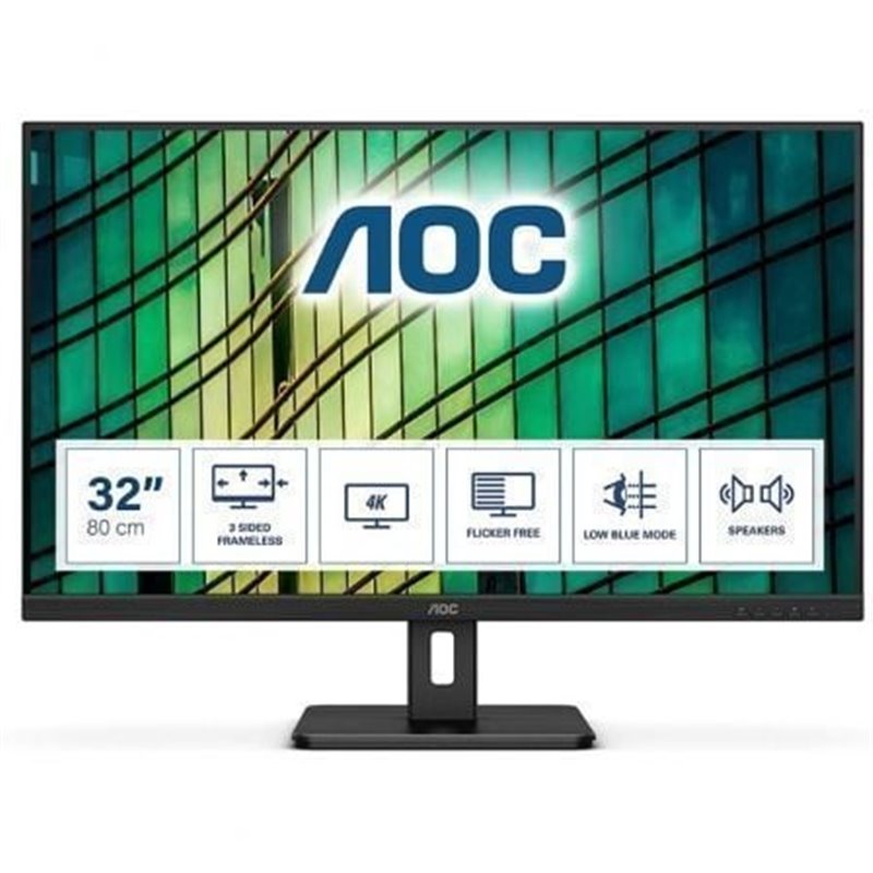 Monitor Profesional AOC U32E2N 31.5"/ 4K/ Multimedia/ Negro