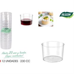 SET-12VASO PLAST. CHIQUITO 230CC PS ALGON