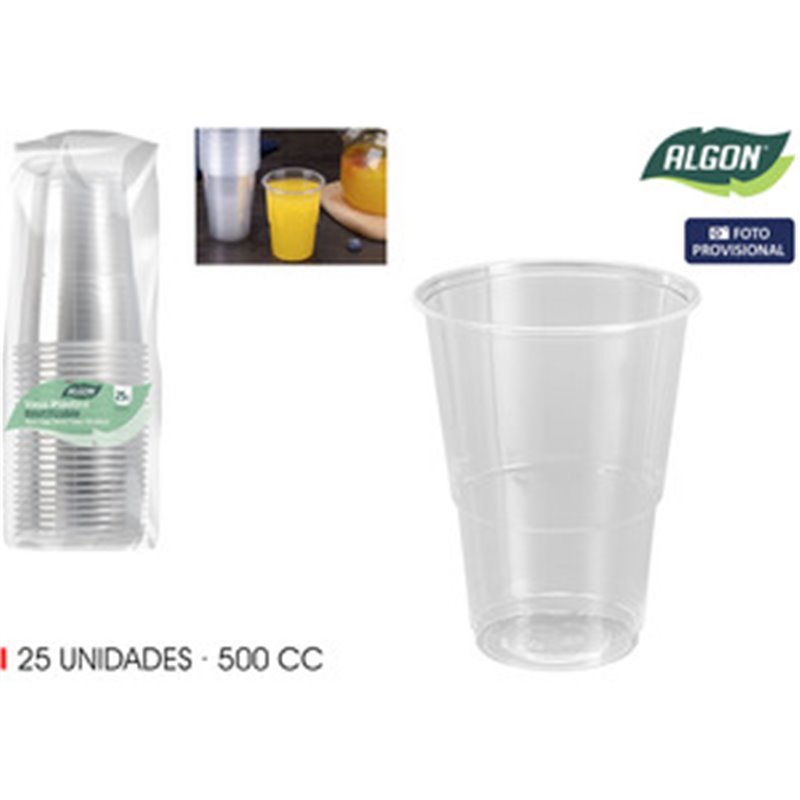 SET-25 VASO TRANSPARENTE 500CC ALGON