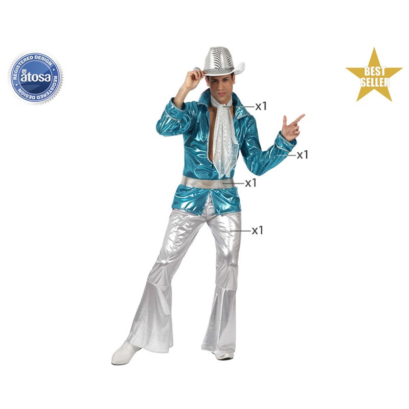 DISFRAZ DISCO AZUL HOMBRE ADULTO